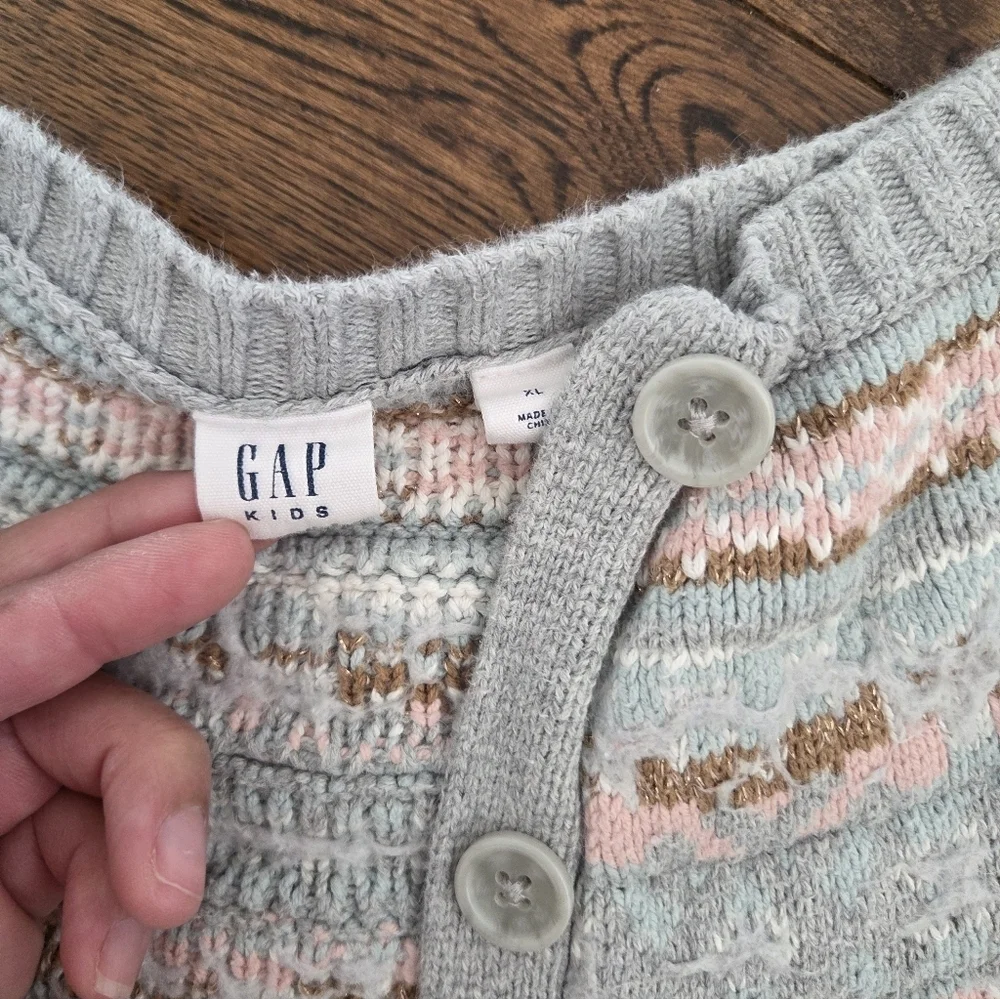GAP Kids Jacquard Knit Fair Isle Cardigan Girls XL